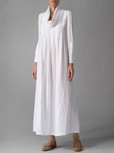 Fashion Pure Shawl collar Long sleeve Maxi Dresses
