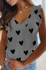 Fashion Casual Print Split Joint V Neck T-Shirts