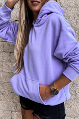 Casual Street Solid Split Joint Pocket Hooded Collar Tops