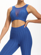 Mesh Insert Textured Sports Bra