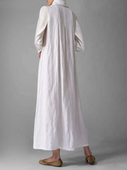 Fashion Pure Shawl collar Long sleeve Maxi Dresses