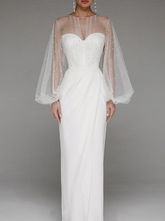 Celebrities Elegant Solid Slit Beading Mesh Strapless Evening Dress Dresses