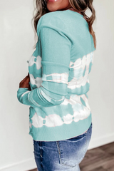 Casual Tie Dye Buckle Long Sleeve Cardigan(6 Colors)