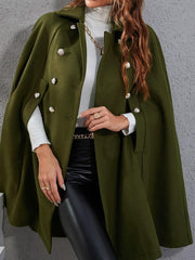 Decor Button Drop Shoulder Coat