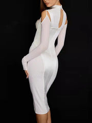 Solid Zip Back Pleated Dress