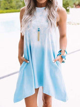 Casual Print Round neck Sleeveleass Shift Dresses