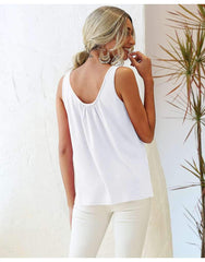 Fashion Pure V neck Sleeveless T-Shirts