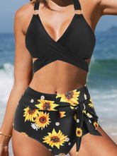 Casual Print Split Joint Swimwears