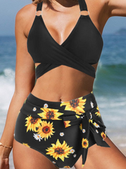 Casual Print Split Joint Swimwears