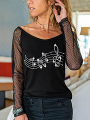 Sequin Decor Mesh Stitch T-shirt