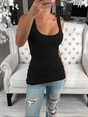 Solid Bodycon Elastic Cami Top Women Fashion Vests