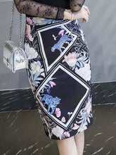 Slim Printed High Waist Skirts Package Hip Skirt