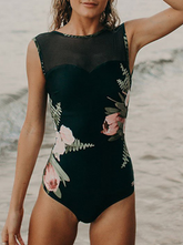 Sexy Print Backless Mesh Swimwears