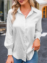Casual Print Patchwork Turndown Collar Tops Blouses