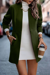 Casual Solid Patchwork Cardigan Collar Outerwear Coats(5 Colors)