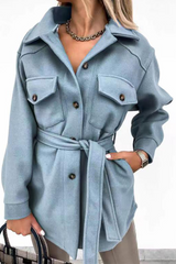 Casual Solid Patchwork Turndown Collar Outerwear Jackets