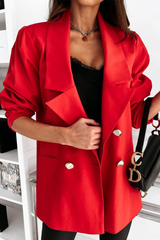Casual Solid Patchwork Turndown Collar Outerwear Blazer(4 Colors)
