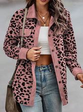 Fashion Print Printing Turndown Collar Tops(5 colors)