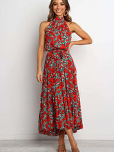 Fashion Print Round neck Sleeveless Maxi Dresses