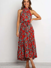 Fashion Print Round neck Sleeveless Maxi Dresses