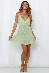 Sexy Print V neck Vest Lacing Gored Skater Dresses