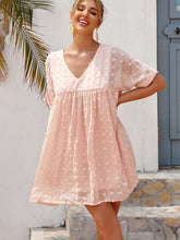Casual Loose V neck Short sleeve Gored Shift Dresses