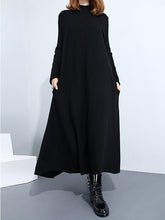 Warm High Neck long sleeve long maxi dresses