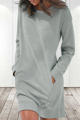CiciCloth Casual Solid Solid Color O Neck Long Sleeve Dresses