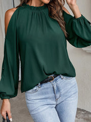 Elegant Solid Half A Turtleneck Tops Blouses