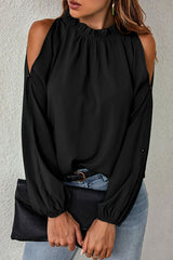 Elegant Solid Half A Turtleneck Tops Blouses