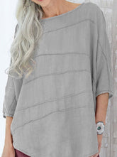 Casual Solid Solid Color O Neck Tops T-shirts