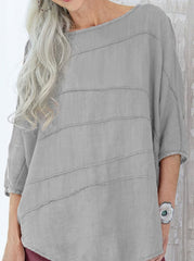 Casual Solid Solid Color O Neck Tops T-shirts