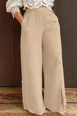 CiciCloth Elegant Slit High Waist Straight Solid Color Bottoms(3 Colors)