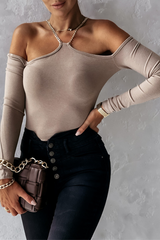 Sexy Solid Chains Halter Tops Fashion T-shirts(3 Colors)