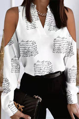 CiciCloth Elegant Print Printing V Neck Tops Fashion Blouses