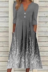 Casual Print Printing V Neck A Line Dresses Maxi Dresses (5 Colors)