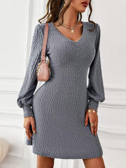 Warn Fleece Long Sleeve Ribbed Short Dress