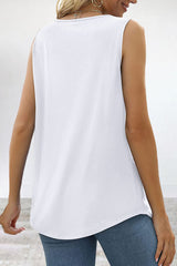 Casual Street Solid Fold Square Collar Tops Vests