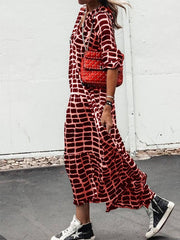 V neck long sleeve lepard printed women long maxi dresses