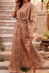 Bohemian College Floral Patchwork With Belt V Neck Waist Skirt Dresses Vacation Dresses(5 Colors)