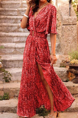 Bohemian College Floral Patchwork With Belt V Neck Waist Skirt Dresses Vacation Dresses(5 Colors)