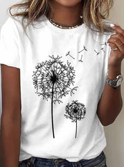 Street Print O Neck T-Shirts