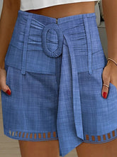 Casual Print Pocket High Waist Type A Bottoms