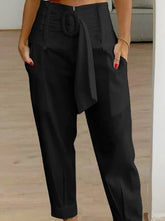 Casual Patchwork Pocket Printing Loose Mid Waist Harlan Else Bottoms