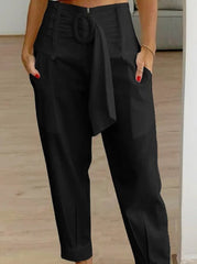 Casual Patchwork Pocket Printing Loose Mid Waist Harlan Else Bottoms