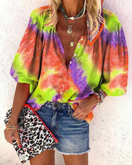 Women Casual Plangi Long sleeve Blouses