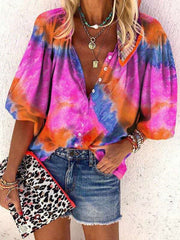 Women Casual Plangi Long sleeve Blouses