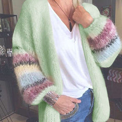 Casual Stripe Knit Long sleeve Cardigan