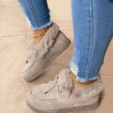 Women warm bowknot cotton shoes boots