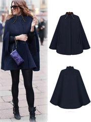 Woolen Medium Long Length Cape Coats For Woman